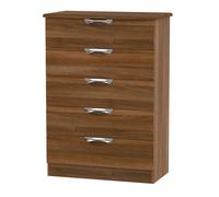 Ready Assembled 2 U Holborn 5 Drawer Chest (Ready Assembled) in Walnut Ready Assembled 2 U Walnut
