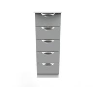 Ready Assembled 2 U Holborn 5 Drawer Tall Bedside (Ready Assembled) in Dark Grey Ready Assembled 2 U Dark Grey