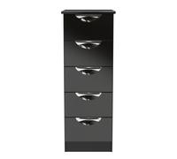 Ready Assembled 2 U Holborn 5 Drawer Tallboy (Ready Assembled) in Black | Size: Medium Ready Assembled 2 U Black Medium