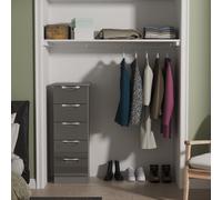 Ready Assembled 2 U Holborn 5 Drawer Tallboy (Ready Assembled) in Mid Grey | Size: Medium Ready Assembled 2 U Mid Grey Medium