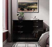 Ready Assembled 2 U Holborn 6 Drawer Wide Chest (Ready Assembled) in Black | Size: Large Ready Assembled 2 U Black Large