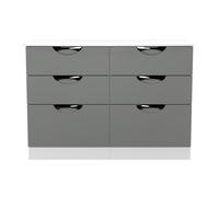 Ready Assembled 2 U Holborn 6 Drawer Wide Chest (Ready Assembled) in Dark Grey Ready Assembled 2 U Dark Grey