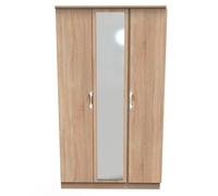 Ready Assembled 2 U Holborn Tall Triple Mirror Wardrobe (Ready Assembled) in Light Oak Ready Assembled 2 U Light Oak