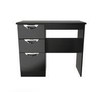 Welcome Furniture Ready Assembled Camden Vanity In Black Gloss, Black