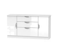 Ready Assembled 2 U Holborn Wide 2 Door 3 Drawer Unit (Ready Assembled) in White Ready Assembled 2 U White