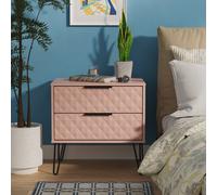 Ready Assembled 2 U Islay 2 Drawer Side Table (Ready Assembled) in Dusty Pink | Size: Small Ready Assembled 2 U Dusty Pink Small