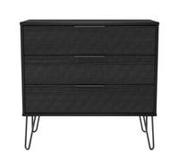 Ready Assembled 2 U Islay 3 Drawer Chest (Ready Assembled) in Black | Size: Medium Ready Assembled 2 U Black Medium