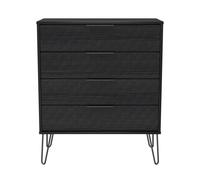 Ready Assembled 2 U Islay 4 Drawer Chest (Ready Assembled) in Black | Size: Medium Ready Assembled 2 U Black Medium