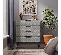 Ready Assembled 2 U Islay 4 Drawer Chest (Ready Assembled) in Dark Grey | Size: Medium Ready Assembled 2 U Dark Grey Medium