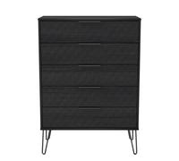 Ready Assembled 2 U Islay 5 Drawer Chest (Ready Assembled) in Black | Size: Large Ready Assembled 2 U Black Large