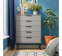 Ready Assembled 2 U Islay 5 Drawer Chest (Ready Assembled) in Dark Grey | Size: Large Ready Assembled 2 U Dark Grey Large