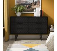 Ready Assembled 2 U Islay 6 Drawer Midi Chest (Ready Assembled) in Black | Size: Large Ready Assembled 2 U Black Large