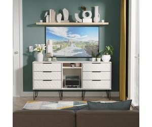 Ready Assembled 2 U Islay 6 Drawer Sideboard (Ready Assembled) in Taupe Ready Assembled 2 U Taupe