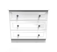 Welcome Furniture Ready Assembled Pembrey 3 Drawer Chest - White
