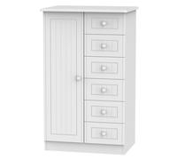 Ready Assembled 2 U Lancaster 1 Door 5 Drawer Childrens Wardrobe (Ready Assembled) in White Ready Assembled 2 U White