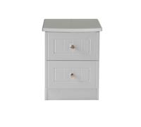 Ready Assembled 2 U Lancaster 2 Drawer Bedside Cabinet (Ready Assembled) in Grey Ready Assembled 2 U Grey
