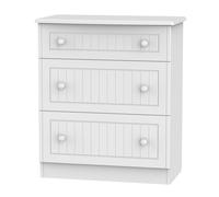 Ready Assembled 2 U Lancaster 3 Drawer Deep Chest (Ready Assembled) in White Ready Assembled 2 U White