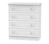 Ready Assembled 2 U Lancaster 4 Drawer Chest (Ready Assembled) in White Ready Assembled 2 U White