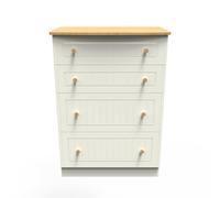 Ready Assembled 2 U Lancaster 4 Drawer Deep Chest (Ready Assembled) in Cream Ready Assembled 2 U Cream