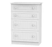 Ready Assembled 2 U Lancaster 4 Drawer Deep Chest (Ready Assembled) in White Ready Assembled 2 U White