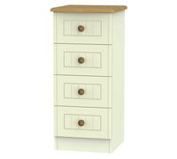 Ready Assembled 2 U Lancaster 4 Drawer Tall Bedside (Ready Assembled) in Cream Ready Assembled 2 U Cream