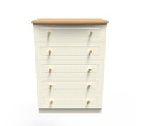 Ready Assembled 2 U Lancaster 5 Drawer Chest (Ready Assembled) in Cream Ready Assembled 2 U Cream