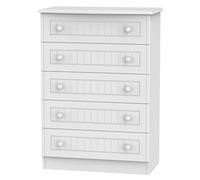 Ready Assembled 2 U Lancaster 5 Drawer Chest (Ready Assembled) in White Ready Assembled 2 U White