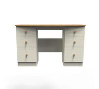 Ready Assembled 2 U Lancaster 6 Drawer Kneehole Desk (Ready Assembled) in Cream Ready Assembled 2 U Cream