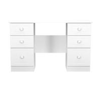 Ready Assembled 2 U Lancaster 6 Drawer Kneehole Desk (Ready Assembled) in White Ready Assembled 2 U White