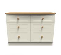 Ready Assembled 2 U Lancaster 6 Drawer Wide Chest (Ready Assembled) in Cream Ready Assembled 2 U Cream