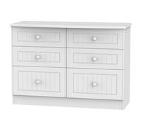 Ready Assembled 2 U Lancaster 6 Drawer Wide Chest (Ready Assembled) in White Ready Assembled 2 U White