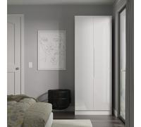 Welcome Furniture Ready Assembled Milan Tall Plain Wardrobe In White Gloss & White, White
