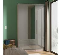 Ready Assembled 2 U Lucca Triple Mirror Wardrobe with 2 Drawers (Ready Assembled) in Grey Ready Assembled 2 U Grey
