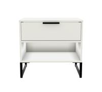 Ready Assembled 2 U Madrid 1 Drawer 1 Open Bedside (Ready Assembled) in White Ready Assembled 2 U White