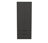 Ready Assembled 2 U Madrid 2 Door 2 Drawer Wardrobe (Ready Assembled) in Black Ready Assembled 2 U Black