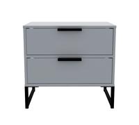 Madrid 2 Drawer Bedside Cab(Ready Assembled) Ready Assembled 2 U Dark Grey One Size