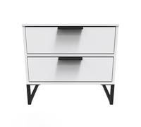Madrid 2 Drawer Bedside Cab(Ready Assembled) Ready Assembled 2 U White One Size