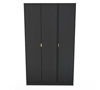 Ready Assembled 2 U Madrid 3 Door Robe (Ready Assembled) in Black Ready Assembled 2 U Black