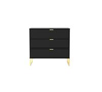 Ready Assembled 2 U Madrid 3 Drawer Chest (Ready Assembled) in Black Ready Assembled 2 U Black