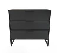 Ready Assembled 2 U Madrid 3 Drawer Chest (Ready Assembled) in Black Ready Assembled 2 U Black