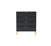 Ready Assembled 2 U Madrid 4 Drawer Chest (Ready Assembled) in Black Ready Assembled 2 U Black