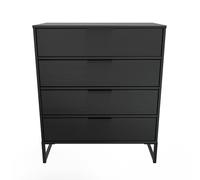 Ready Assembled 2 U Madrid 4 Drawer Chest (Ready Assembled) in Black Ready Assembled 2 U Black