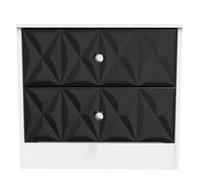 Ready Assembled 2 U Memphis 2 Drawer Side Table (Ready Assembled) in Black Ready Assembled 2 U Black