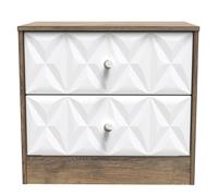 Ready Assembled 2 U Memphis 2 Drawer Side Table (Ready Assembled) in Dark Brown Ready Assembled 2 U Dark Brown