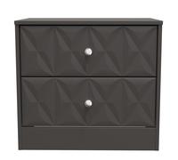 Ready Assembled 2 U Memphis 2 Drawer Side Table (Ready Assembled) in Dark Grey Ready Assembled 2 U Dark Grey