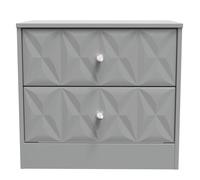Ready Assembled 2 U Memphis 2 Drawer Side Table (Ready Assembled) in Grey Ready Assembled 2 U Grey