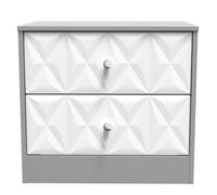 Ready Assembled 2 U Memphis 2 Drawer Side Table (Ready Assembled) in Mid Grey Ready Assembled 2 U Mid Grey