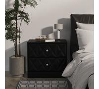 Ready Assembled 2 U Memphis 2 Drawer Side Table (Ready Assembled) in True Black Ready Assembled 2 U True Black