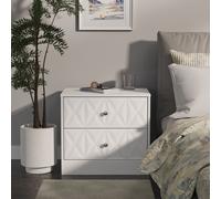 Ready Assembled 2 U Memphis 2 Drawer Side Table (Ready Assembled) in White Ready Assembled 2 U White