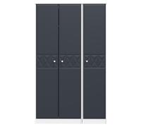 San Jose Ready Assembled Contemporary Matt Indigo & White Tall Triple Wardrobe (H)1970mm (W)1110mm (D)530mm